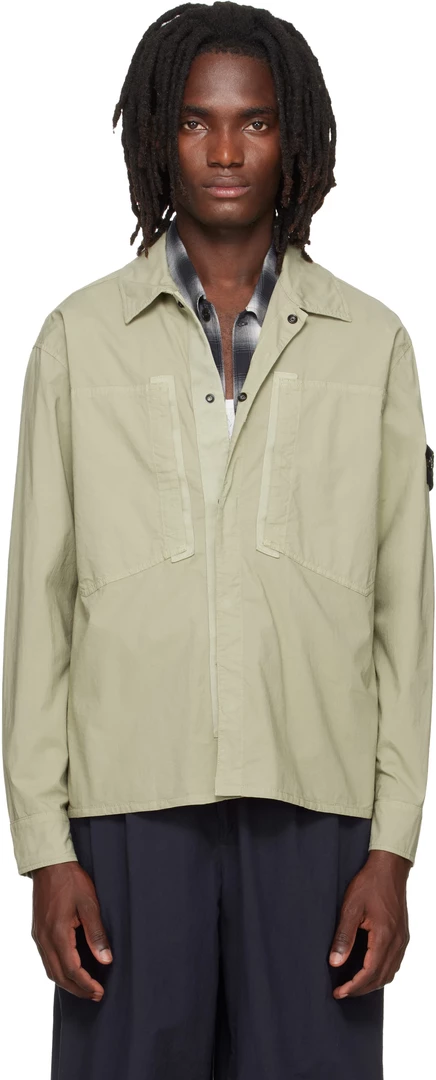 Мужская рубашка-куртка Stone Island 1200005, зеленая