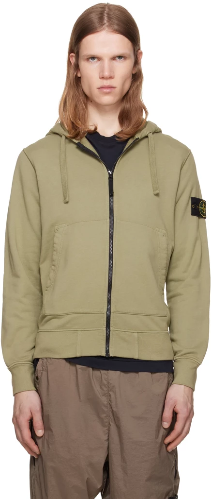 Мужское худи Stone Island 6100061, зеленое
