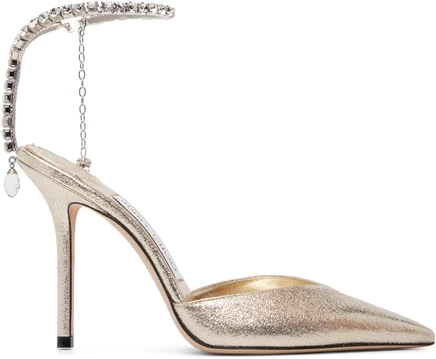 Женские туфли Jimmy Choo Saeda 100, платиновые