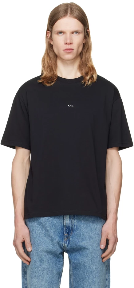 Мужская футболка A.P.C. Boxy Micro Logo, черная/белая
