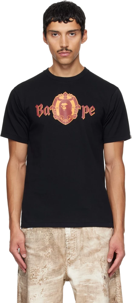 Мужская футболка BAPE Old English Logo, черная