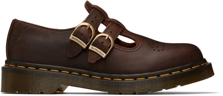 Dr. Martens Brown 8065 Crazy Horse Leather Mary Jane Loafers dark brown/crazy horse