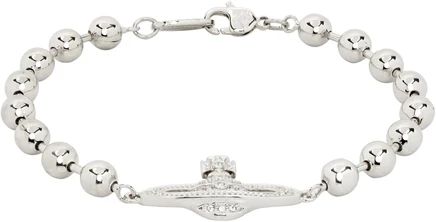 Мужской браслет Vivienne Westwood Thames Mini Bas Relief, платина/кристаллы