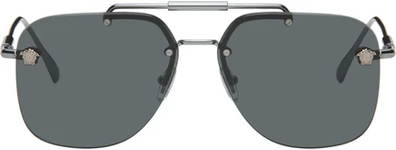 Мужские солнцезащитные очки Versace Medusa Pilot, графитово-серые