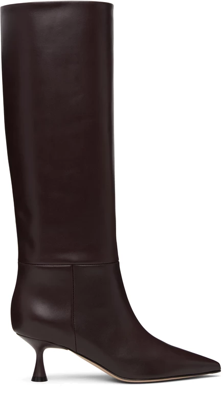 Женские высокие сапоги GIANVITO ROSSI Heeled 55 бордовые
