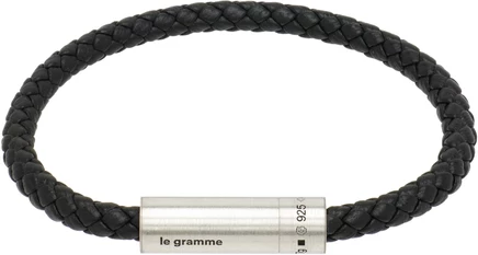 Мужской браслет Le Gramme Leather Cable «Le 7g», черный