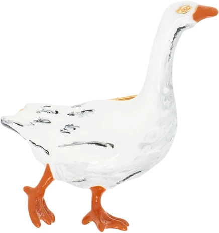 Брошь Moschino Goose, разноцветная золотистая