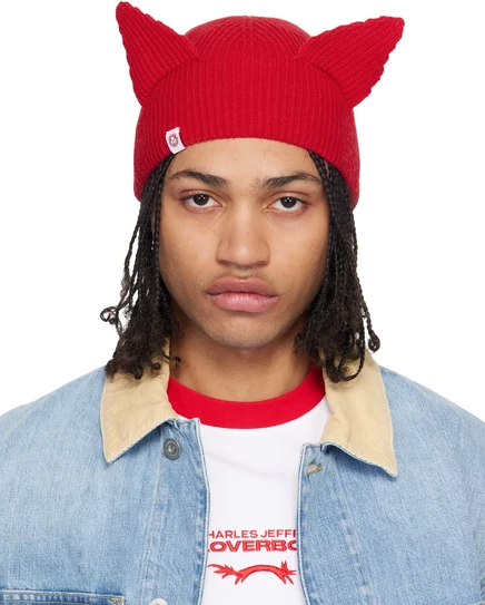 Мужская шапка LOVERBOY Red Ears Rib, красная