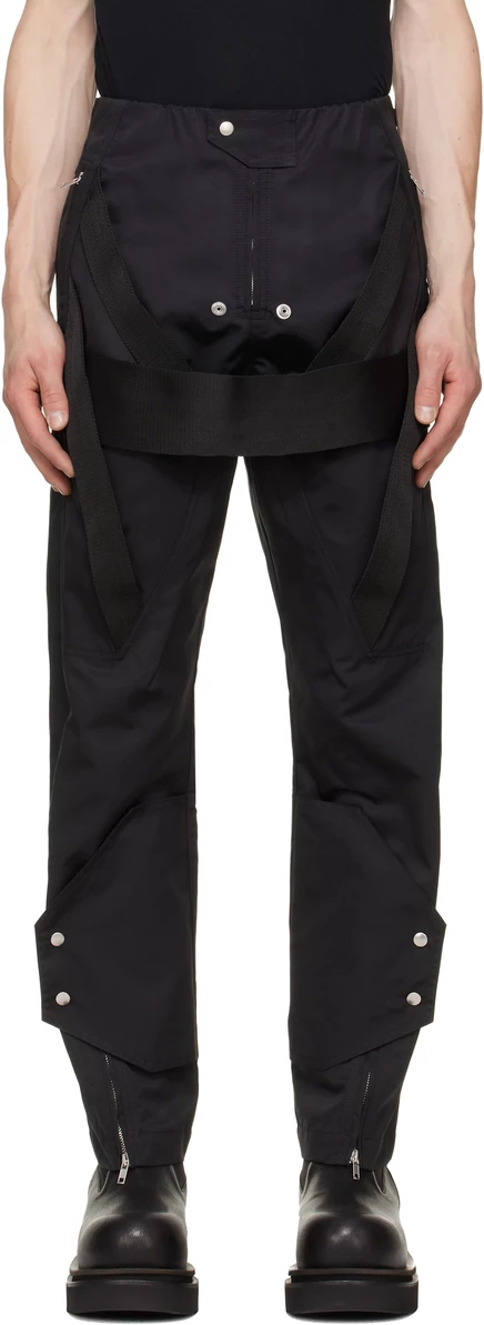 Rick Owens Black Tower Megastrapped Motopants Trousers black