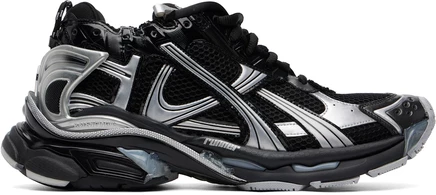 Мужские кроссовки Balenciaga Runner, черно-серебристые