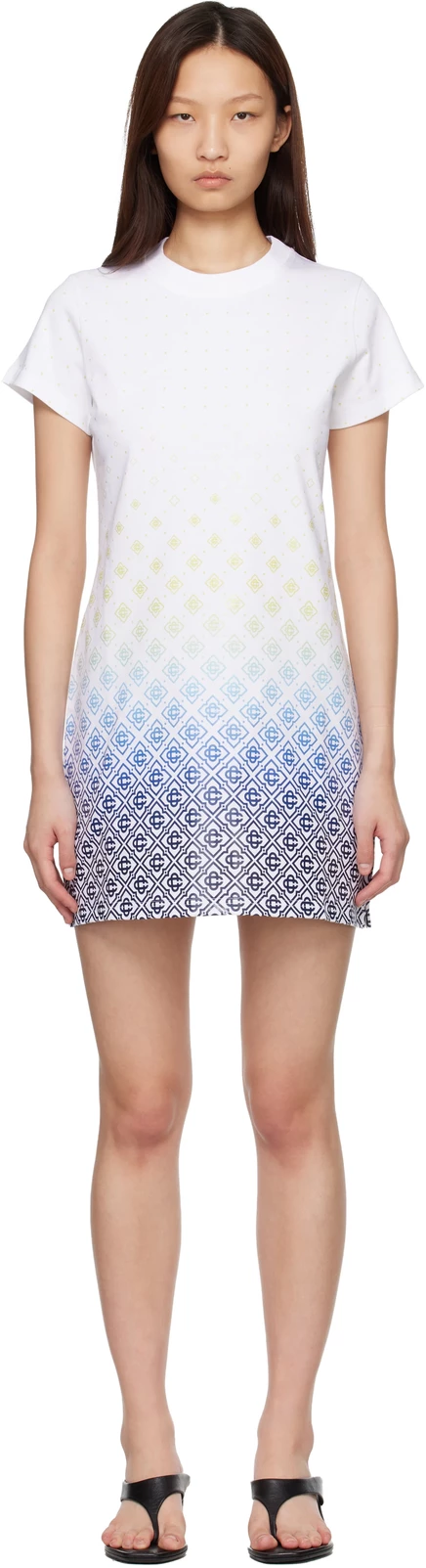 Женское платье-мини Casablanca Gradient Monogram, белое
