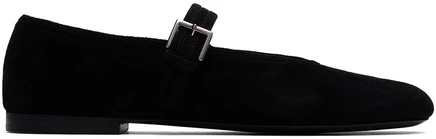 Женские балетки The Row Black Boheme MJ замшевые, черные