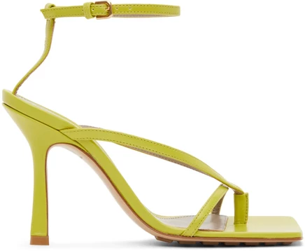 Женские босоножки Bottega Veneta на каблуке, зеленые