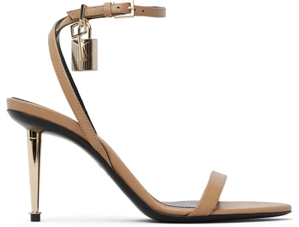 Женские босоножки Tom Ford Padlock, бежевые