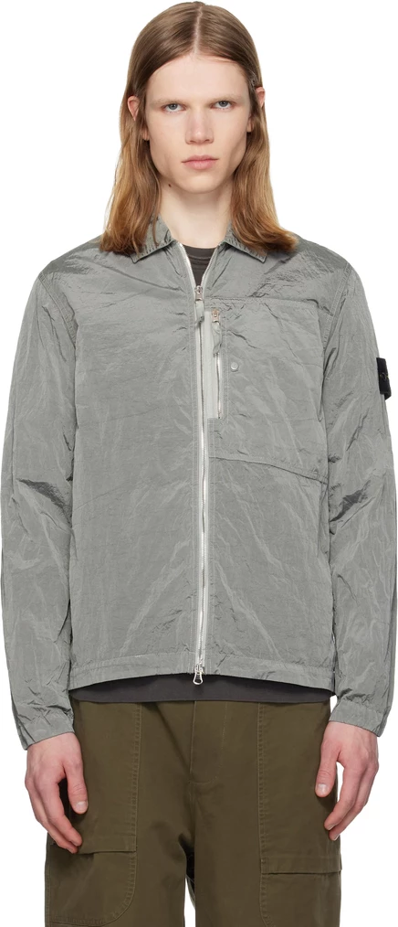 Мужская куртка-рубашка Stone Island 1200038, жемчужно-серая