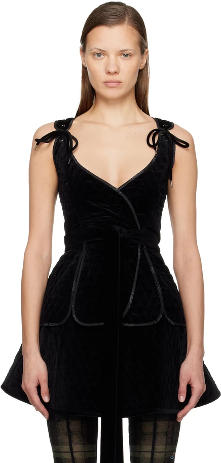Женский стеганый топ Vivienne Westwood Roxy из хлопкового бархата, черный