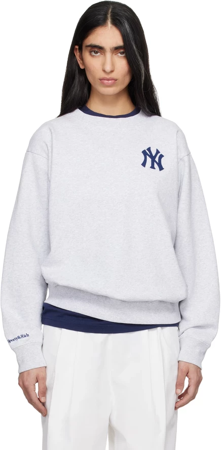 Женский свитшот Sporty & Rich '47 Yankees, серый меланж