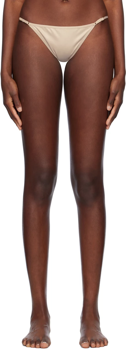 Taupe Laura Bikini Bottom mother of pearl