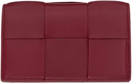 Женская визитница Bottega Veneta Cassette, красная