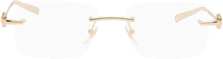 Мужские очки Gucci Horsebit Top Bar, золотистые/прозрачные