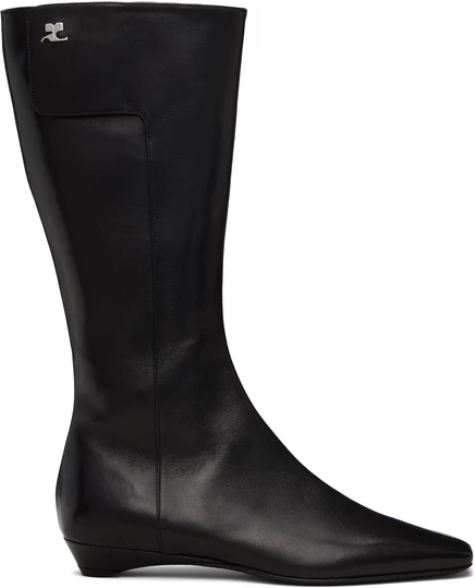 Женские высокие сапоги Courrges Heritage Flat, черные