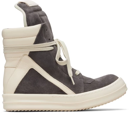 Женские кроссовки Rick Owens Geobasket, серо-молочные