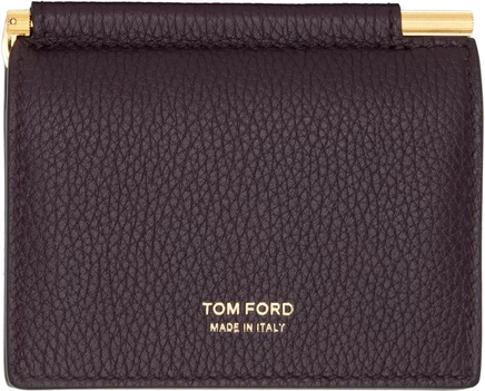 Мужской кардхолдер Tom Ford с зажимом, бордовый