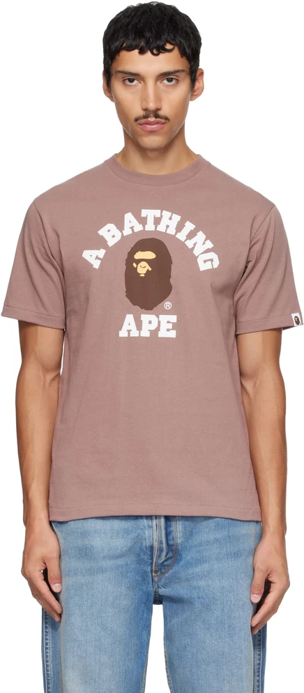 Мужская футболка BAPE College, коричневая