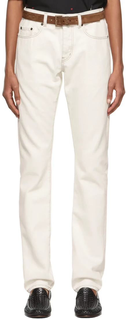 Off-White Slim-Fit Jeans grey/off-white