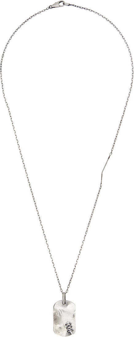 Мужское ожерелье Title of Work Dog Tag Suture, серебристое