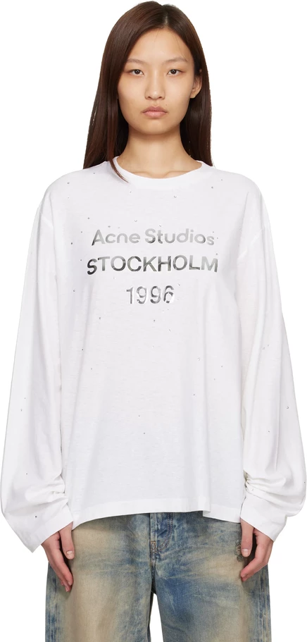 Белая футболка с логотипом Acne Studios optic white