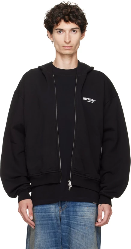 Мужское худи на молнии Represent Owners Club, черное