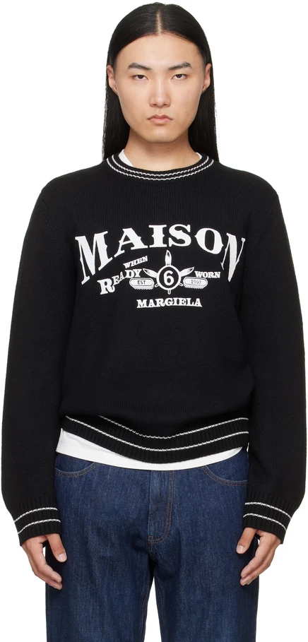 Мужской шерстяной свитер MM6 Maison Margiela, черный