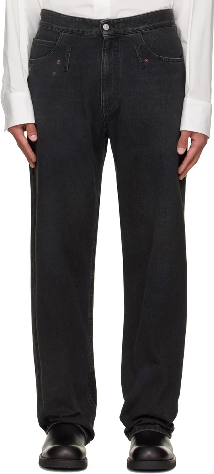 Мужские выцветшие джинсы MM6 Maison Margiela, черные