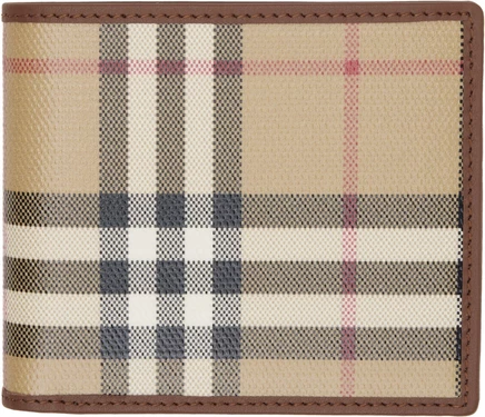 Мужской кошелек Burberry Check, складной, бежевый