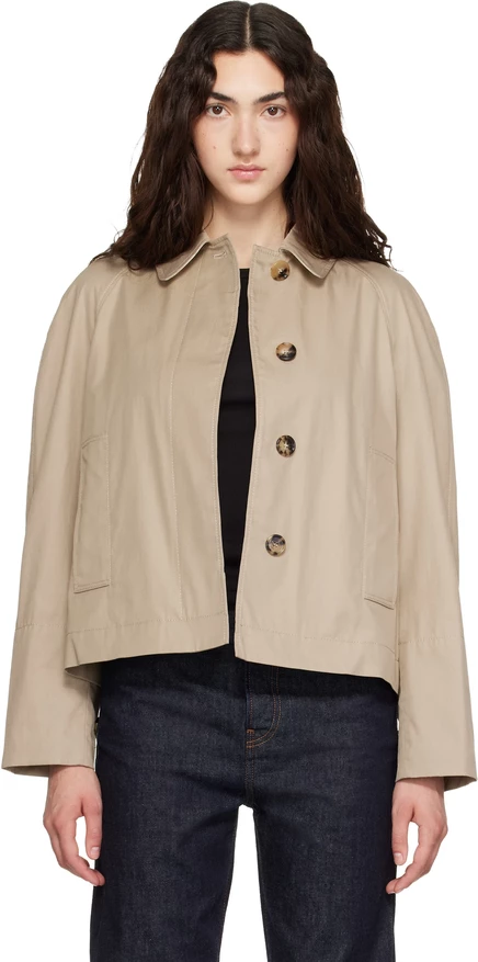 Женская куртка Burberry из габардина, бежевая