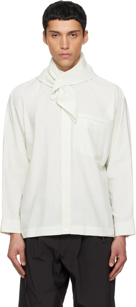 Мужская рубашка Homme Pliss Issey Miyake Green Streamline, бело-зеленая