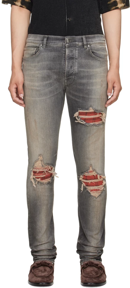 Мужские джинсы Amiri MX1, фланель, антик-черные
