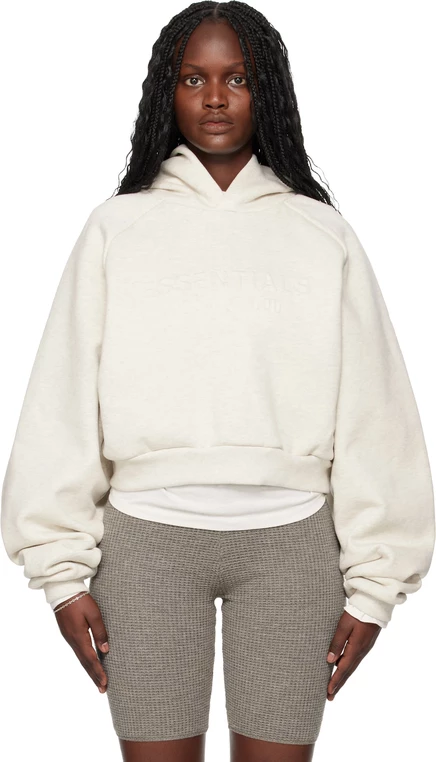 Женское худи Fear Of God Essentials Gray Holiday, овсяный