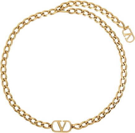 Женский ремень Valentino Garavani VLogo Signature Chain, античное золото