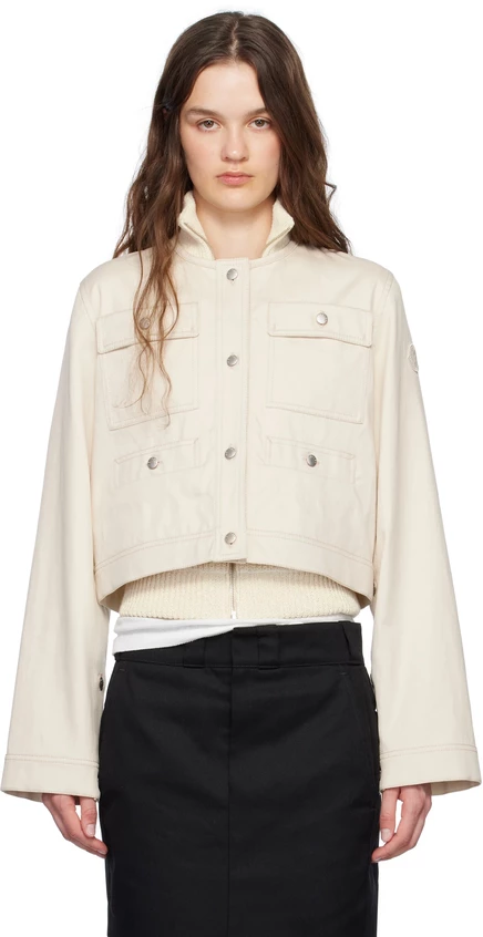 Джинсовая куртка Moncler Off-White Chatel белого цвета