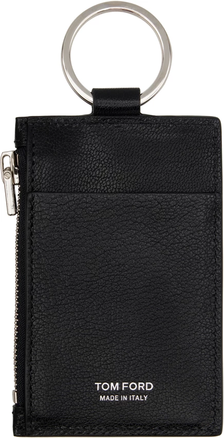 Мужской кардхолдер Tom Ford с кольцом и молнией, черный