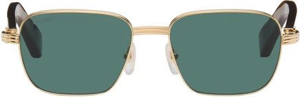 Cartier Brown 'Première de Cartier' Sunglasses gold/brown/green