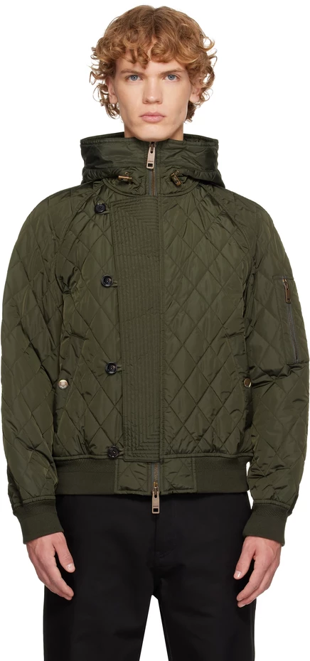 Мужская куртка-бомбер Burberry Quilted, зеленая