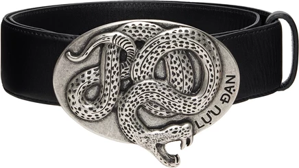 Мужской ремень LU'U DAN Twisted Snake Cowboy, черный