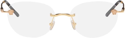 Женские очки Versace Gold Rimless, золотистые