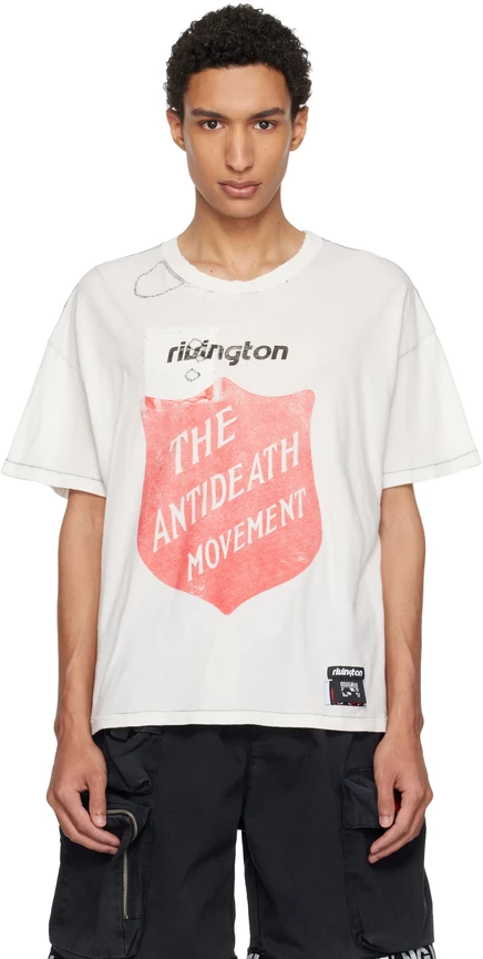 Мужская футболка Rivington Roi Rebis Anti Death, белая