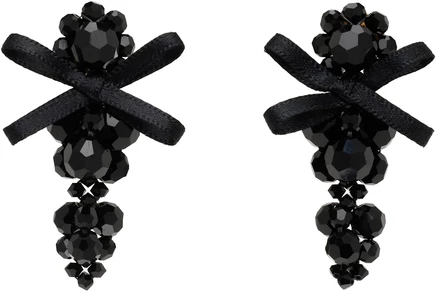 Женские серьги-гроздья Simone Rocha с бантом, черные