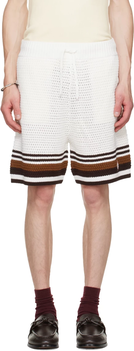 Мужские вязаные шорты Casablanca Stripe, коричневые
