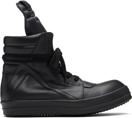 Мужские высокие кроссовки Rick Owens Temple Geobasket черные